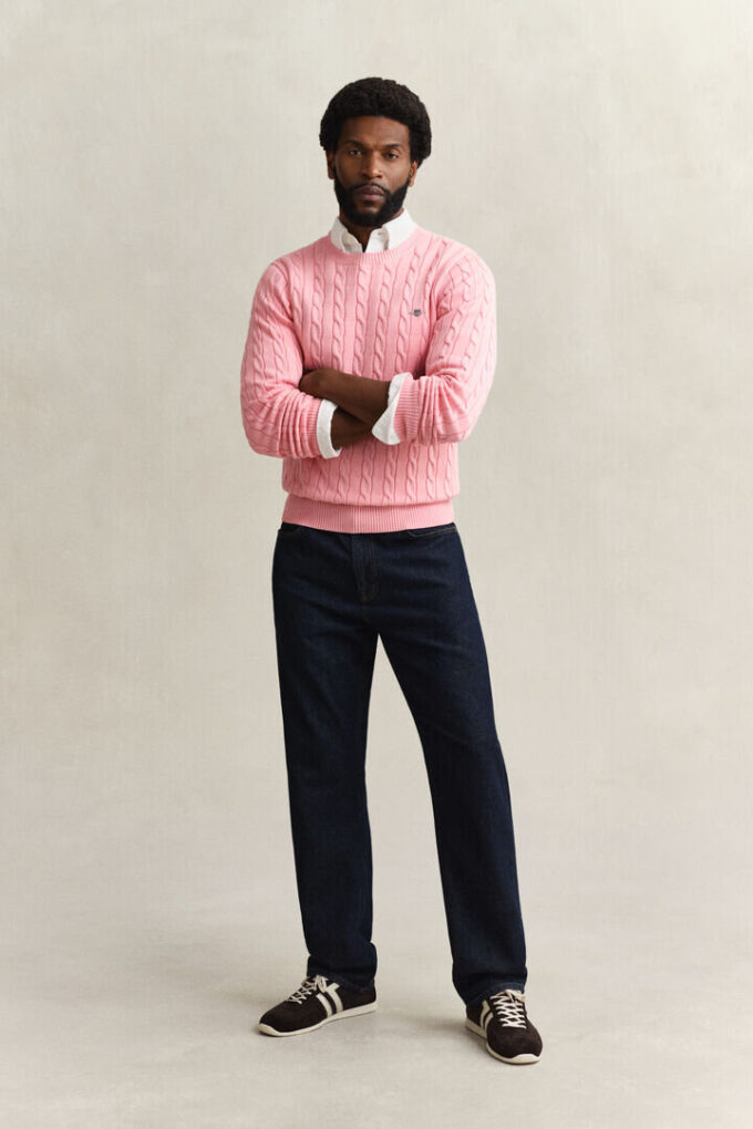Cotton Cable Knit Crew Neck Sweater Cotton Cable Knit Crew Neck Sweater