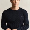 Cotton Cable Knit Crew Neck Sweater Cotton Cable Knit Crew Neck Sweater