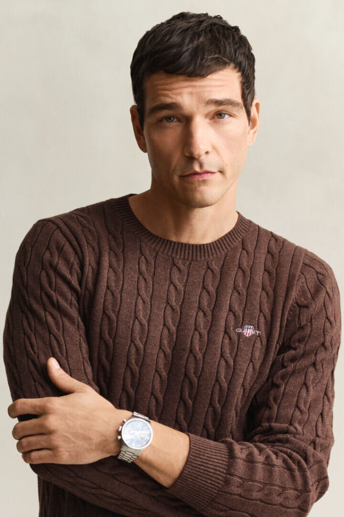 Cotton Cable Knit Crew Neck Sweater Cotton Cable Knit Crew Neck Sweater
