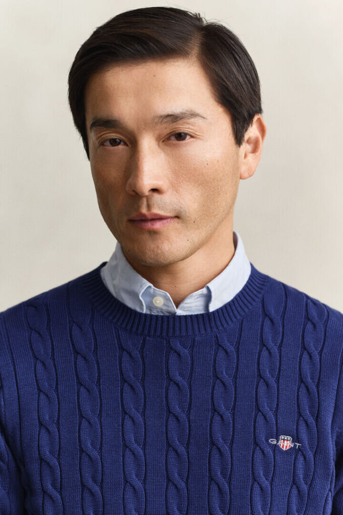 Cotton Cable Knit Crew Neck Sweater Cotton Cable Knit Crew Neck Sweater