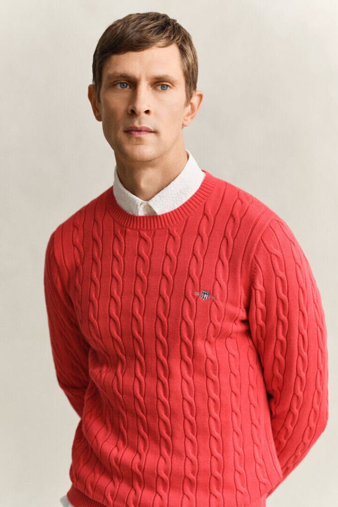 Cotton Cable Knit Crew Neck Sweater Cotton Cable Knit Crew Neck Sweater