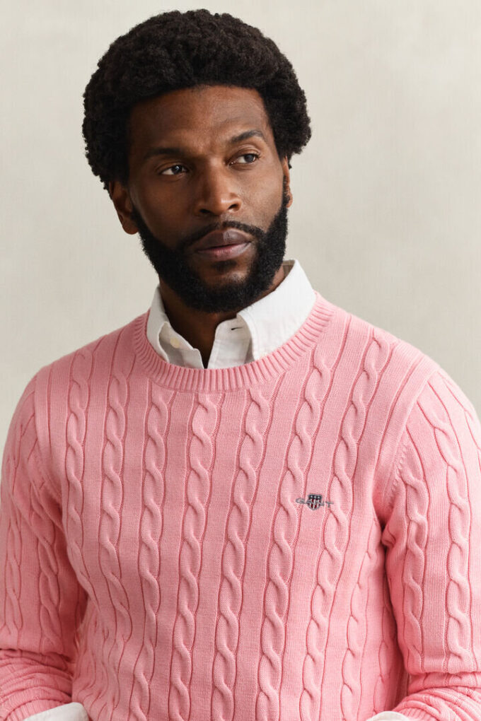 Cotton Cable Knit Crew Neck Sweater Cotton Cable Knit Crew Neck Sweater