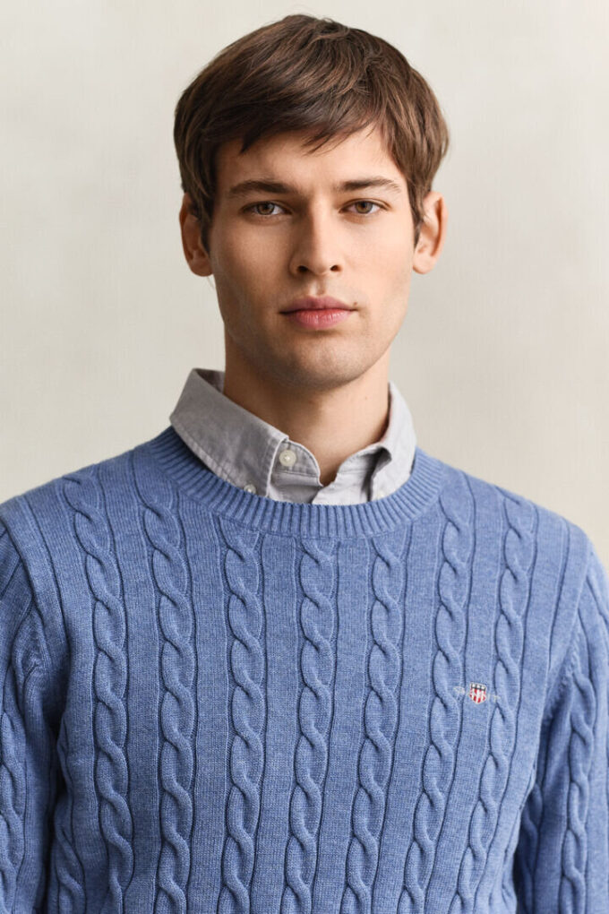 Cotton Cable Knit Crew Neck Sweater Cotton Cable Knit Crew Neck Sweater