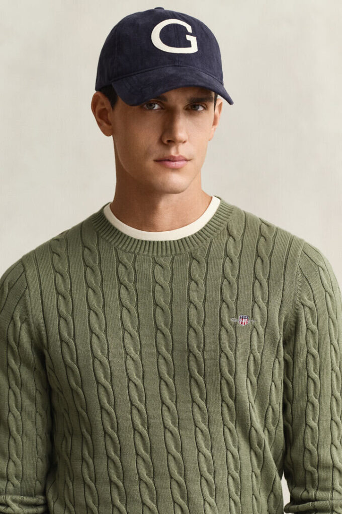 Cotton Cable Knit Crew Neck Sweater Cotton Cable Knit Crew Neck Sweater