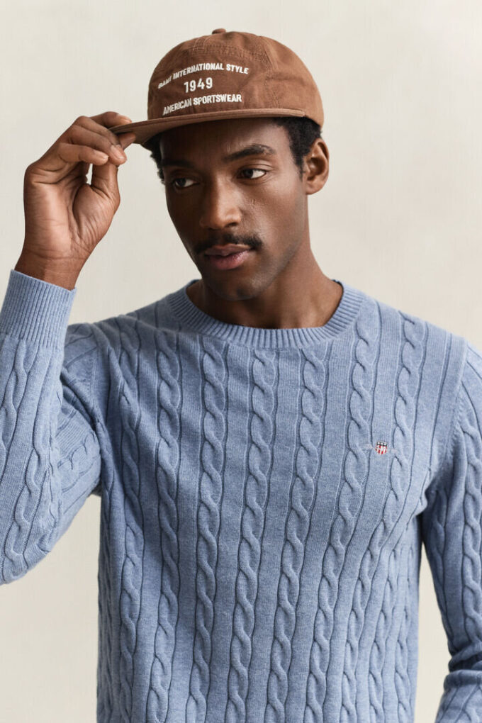 Cotton Cable Knit Crew Neck Sweater Cotton Cable Knit Crew Neck Sweater
