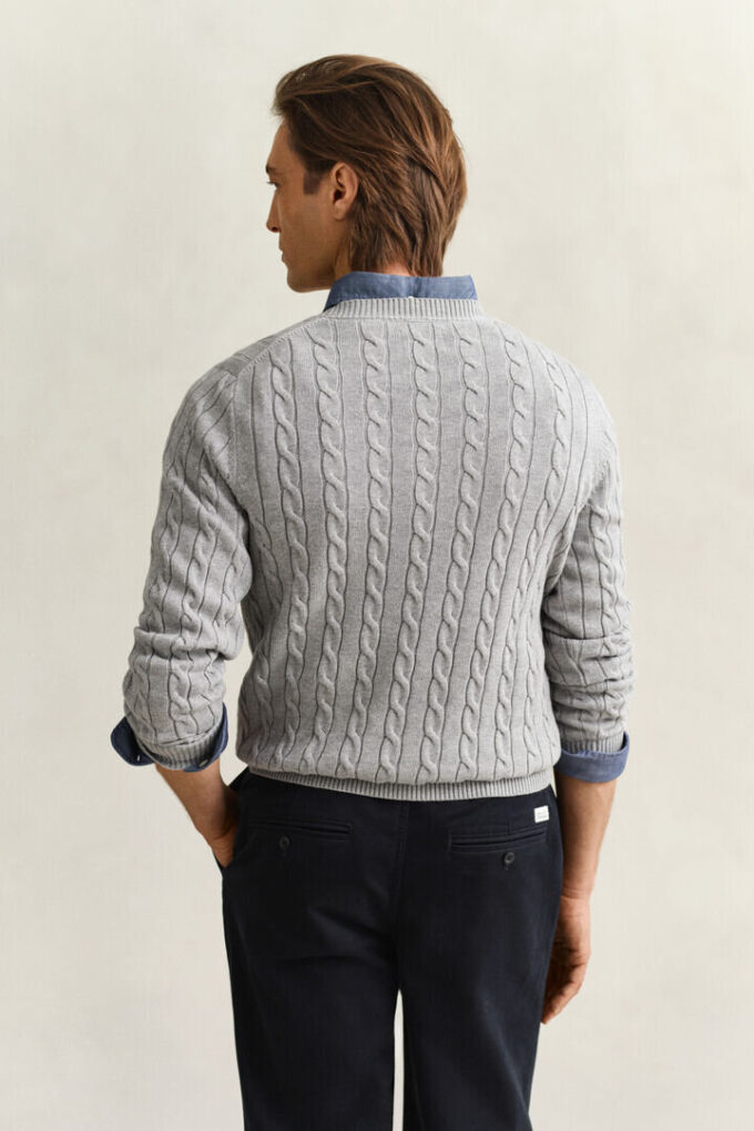 Cotton Cable Knit Crew Neck Sweater Cotton Cable Knit Crew Neck Sweater