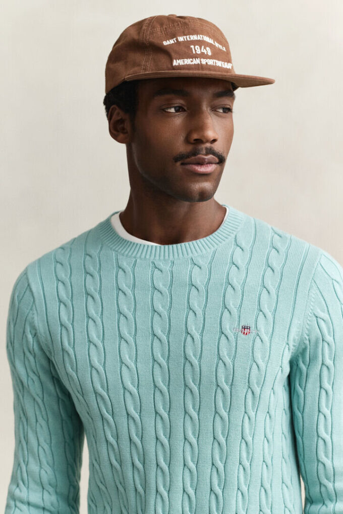 Cotton Cable Knit Crew Neck Sweater Cotton Cable Knit Crew Neck Sweater