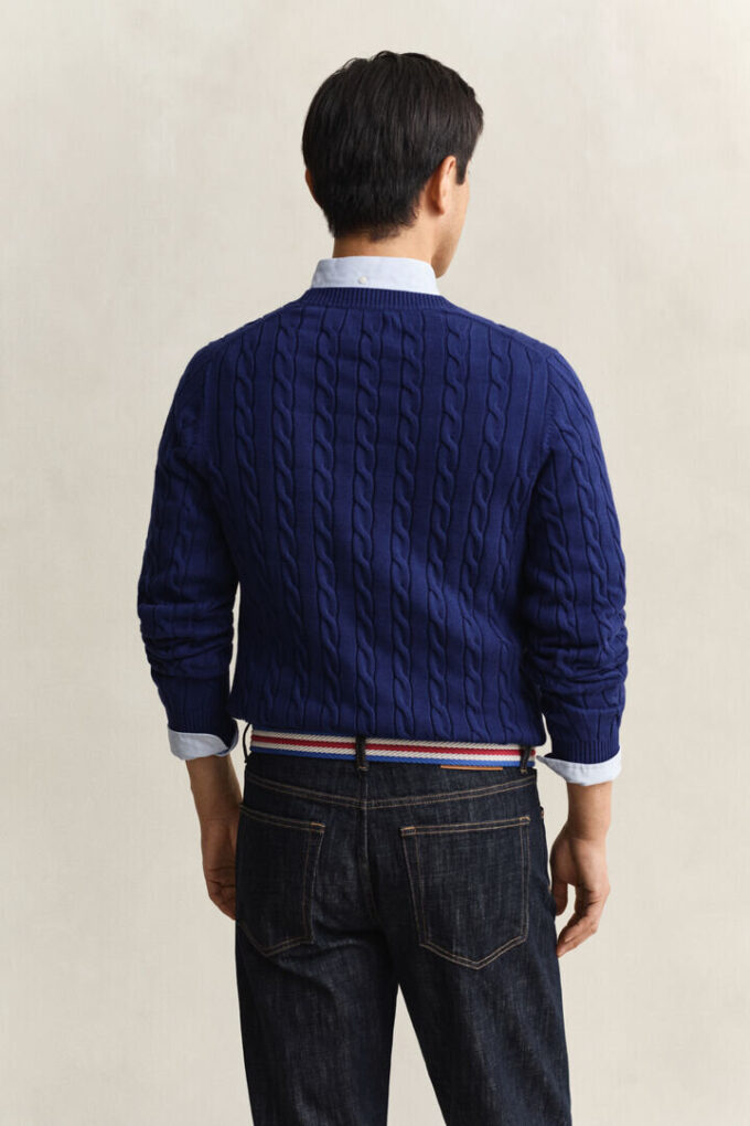 Cotton Cable Knit Crew Neck Sweater Cotton Cable Knit Crew Neck Sweater