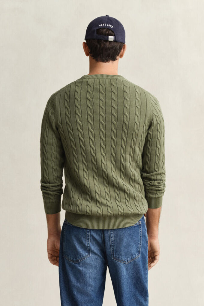 Cotton Cable Knit Crew Neck Sweater Cotton Cable Knit Crew Neck Sweater