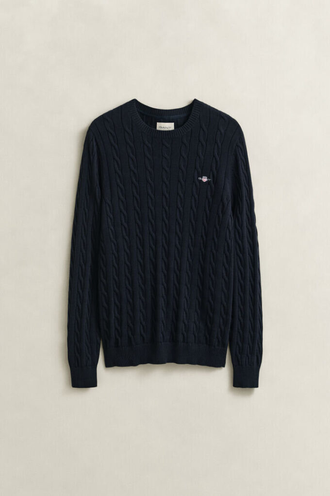 Cotton Cable Knit Crew Neck Sweater Cotton Cable Knit Crew Neck Sweater