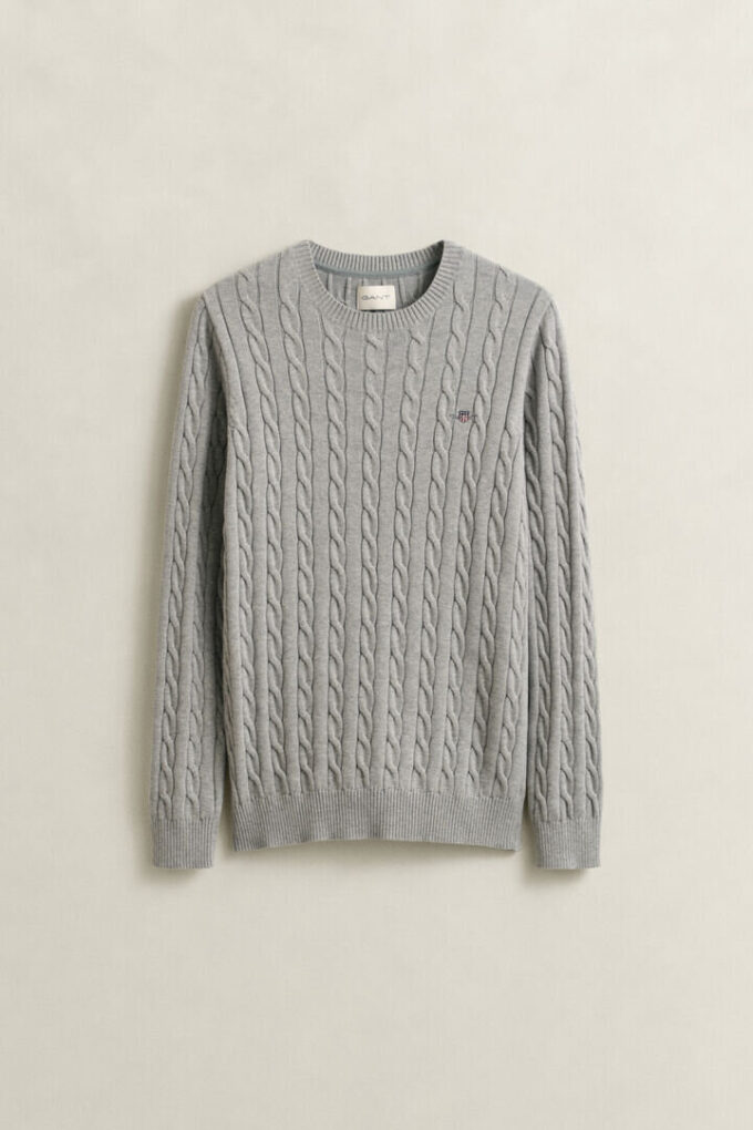 Cotton Cable Knit Crew Neck Sweater Cotton Cable Knit Crew Neck Sweater