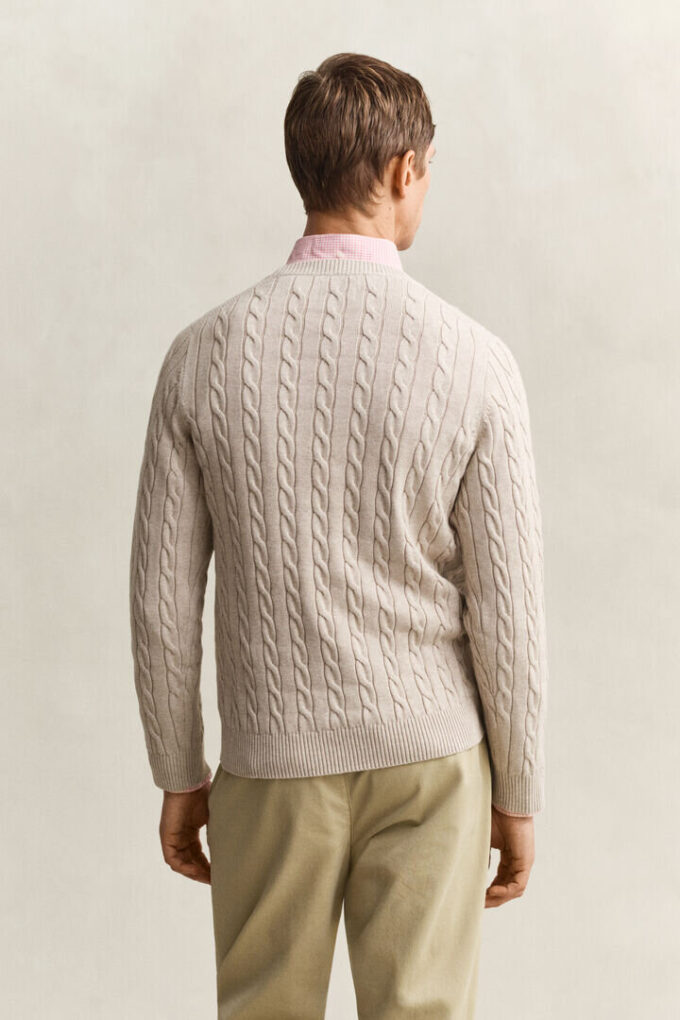 Cotton Cable Knit Crew Neck Sweater Cotton Cable Knit Crew Neck Sweater