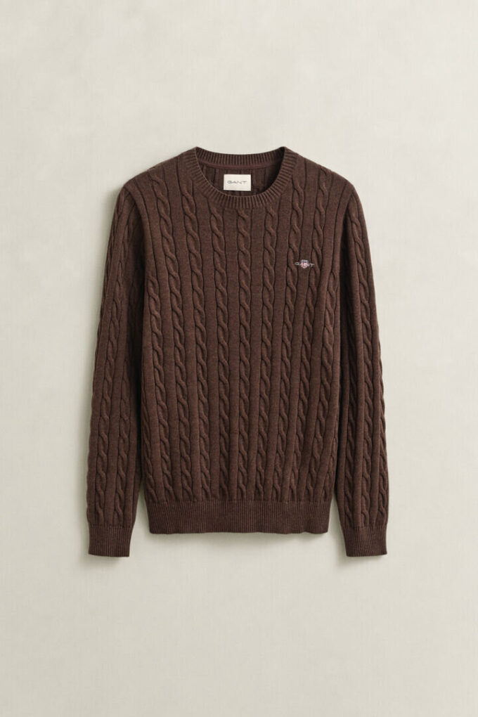 Cotton Cable Knit Crew Neck Sweater Cotton Cable Knit Crew Neck Sweater