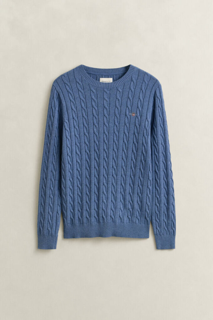 Cotton Cable Knit Crew Neck Sweater Cotton Cable Knit Crew Neck Sweater