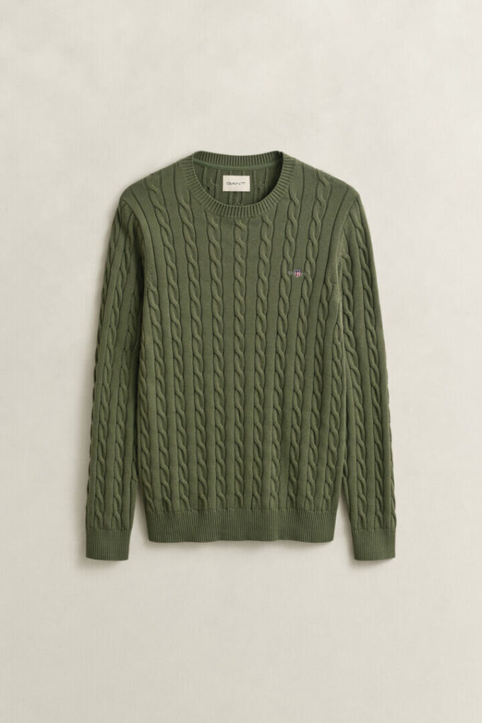 Cotton Cable Knit Crew Neck Sweater Cotton Cable Knit Crew Neck Sweater