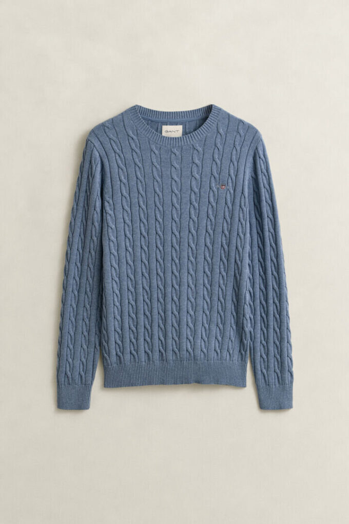 Cotton Cable Knit Crew Neck Sweater Cotton Cable Knit Crew Neck Sweater