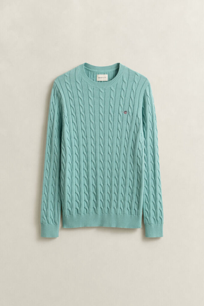 Cotton Cable Knit Crew Neck Sweater Cotton Cable Knit Crew Neck Sweater