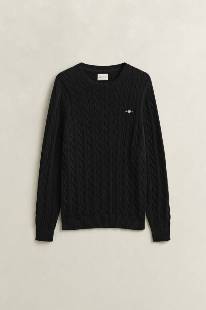 Cotton Cable Knit Crew Neck Sweater Cotton Cable Knit Crew Neck Sweater