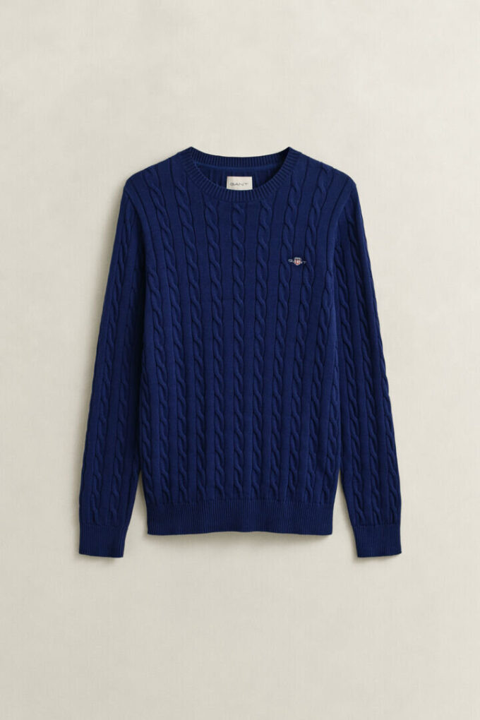 Cotton Cable Knit Crew Neck Sweater Cotton Cable Knit Crew Neck Sweater