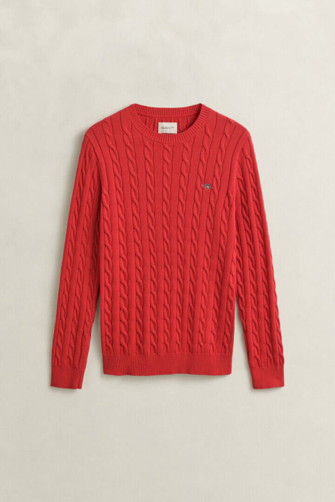 Cotton Cable Knit Crew Neck Sweater Cotton Cable Knit Crew Neck Sweater