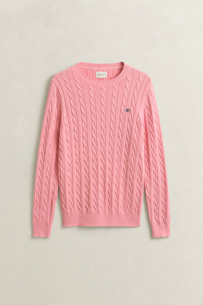 Cotton Cable Knit Crew Neck Sweater Cotton Cable Knit Crew Neck Sweater