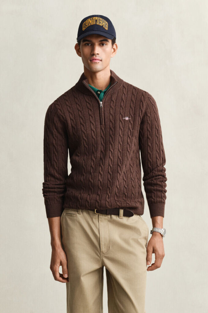 Cotton Cable Knit Half-Zip Sweater Cotton Cable Knit Half-Zip Sweater