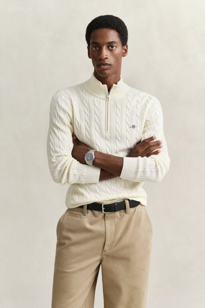 Cotton Cable Knit Half-Zip Sweater Cotton Cable Knit Half-Zip Sweater