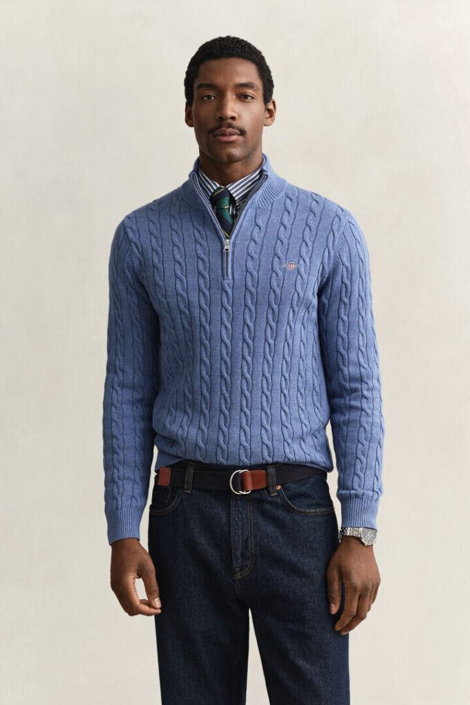 Cotton Cable Knit Half-Zip Sweater Cotton Cable Knit Half-Zip Sweater