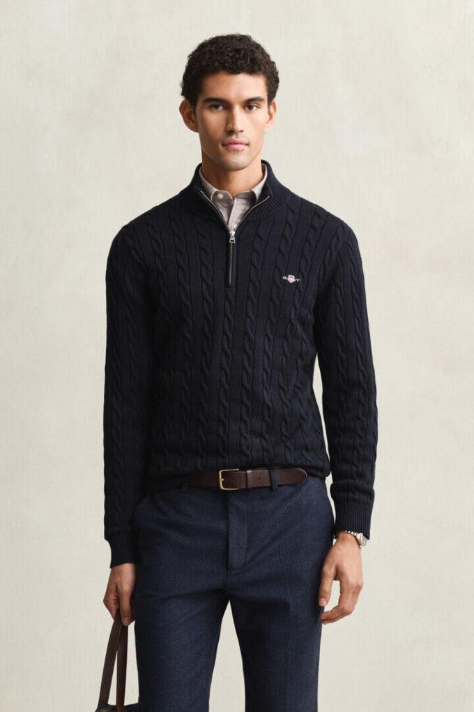 Cotton Cable Knit Half-Zip Sweater Cotton Cable Knit Half-Zip Sweater