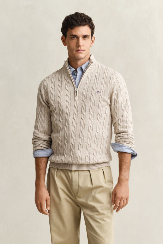 Cotton Cable Knit Half-Zip Sweater Cotton Cable Knit Half-Zip Sweater