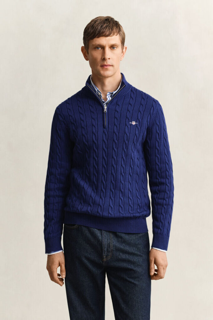 Cotton Cable Knit Half-Zip Sweater Cotton Cable Knit Half-Zip Sweater