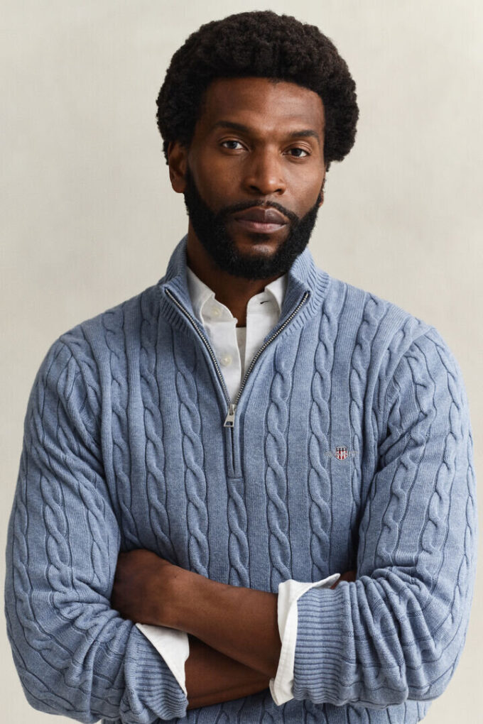 Cotton Cable Knit Half-Zip Sweater Cotton Cable Knit Half-Zip Sweater