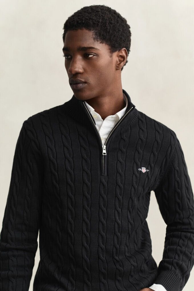 Cotton Cable Knit Half-Zip Sweater Cotton Cable Knit Half-Zip Sweater