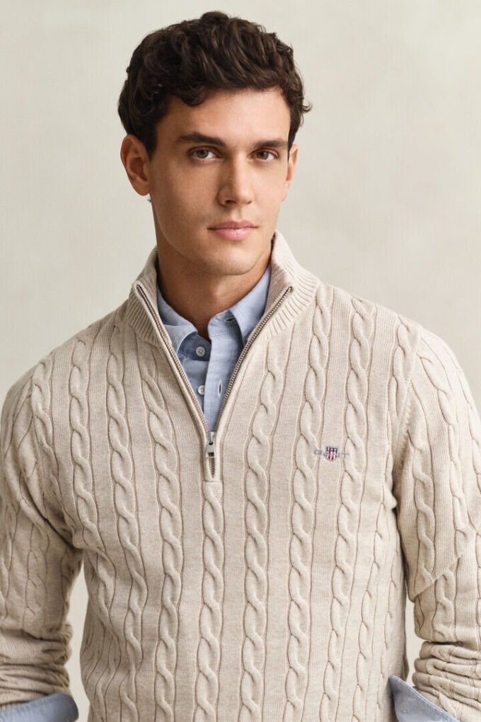 Cotton Cable Knit Half-Zip Sweater Cotton Cable Knit Half-Zip Sweater