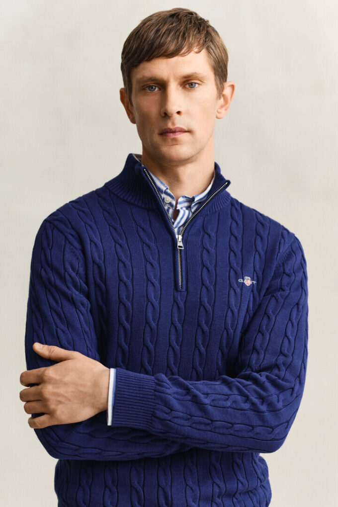 Cotton Cable Knit Half-Zip Sweater Cotton Cable Knit Half-Zip Sweater