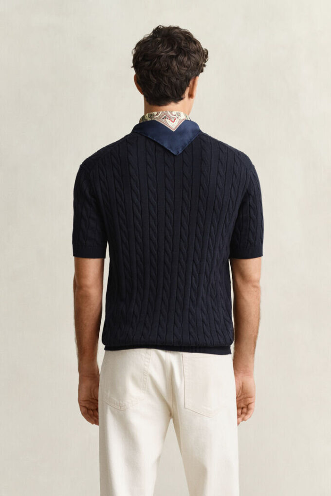 Cotton Cable Knit Short Sleeve Sweater Cotton Cable Knit Short Sleeve Sweater