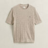Cotton Cable Knit Short Sleeve Sweater Cotton Cable Knit Short Sleeve Sweater