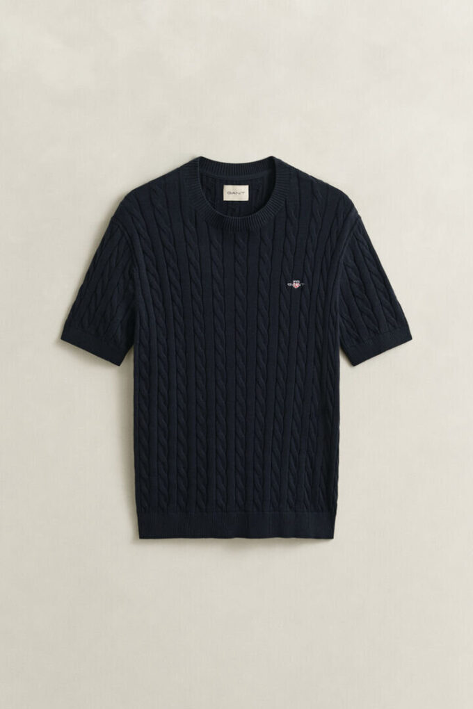 Cotton Cable Knit Short Sleeve Sweater Cotton Cable Knit Short Sleeve Sweater