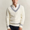 Cotton Cable Knit V-Neck Sweater Cotton Cable Knit V-Neck Sweater