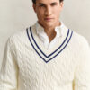 Cotton Cable Knit V-Neck Sweater Cotton Cable Knit V-Neck Sweater