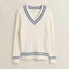 Cotton Cable Knit V-Neck Sweater Cotton Cable Knit V-Neck Sweater