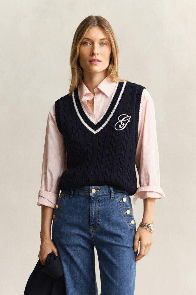Cotton Cable Knit Vest Cotton Cable Knit Vest