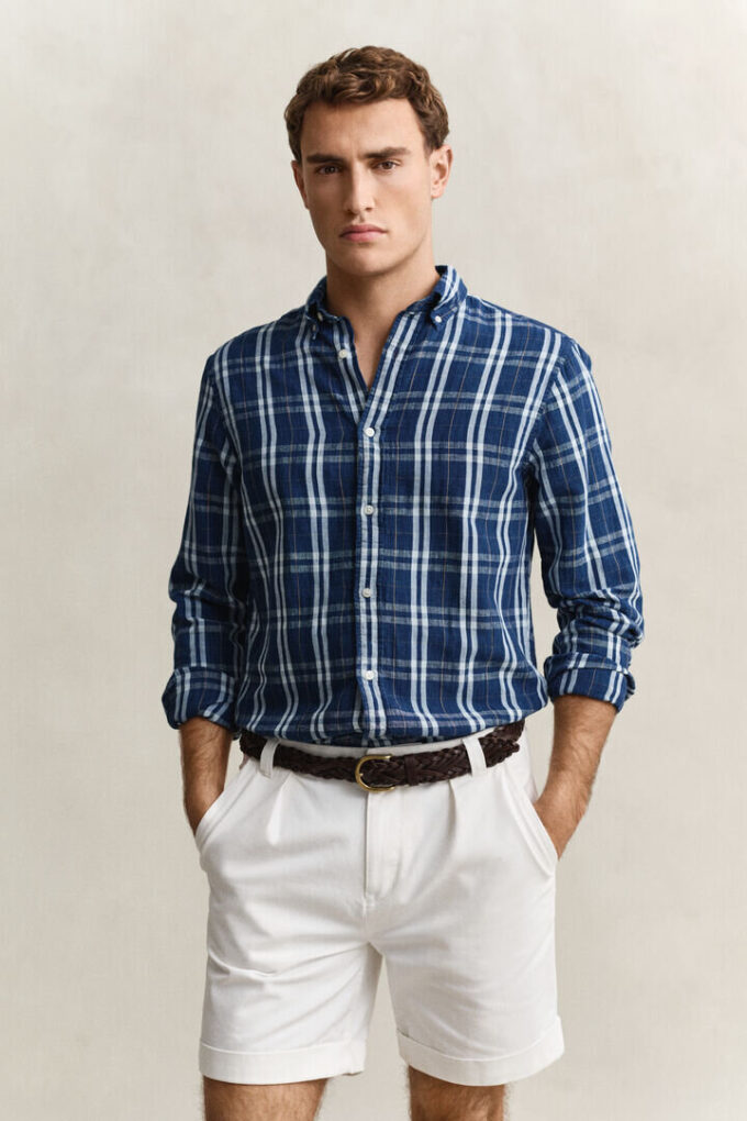 Cotton Linen Checked Shirt Cotton Linen Checked Shirt