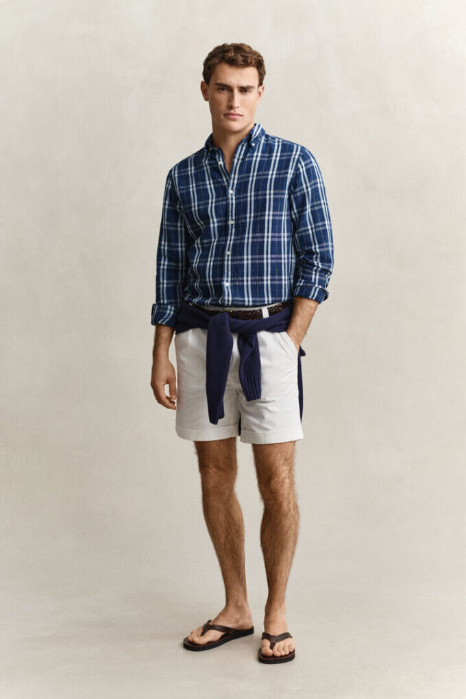 Cotton Linen Checked Shirt Cotton Linen Checked Shirt