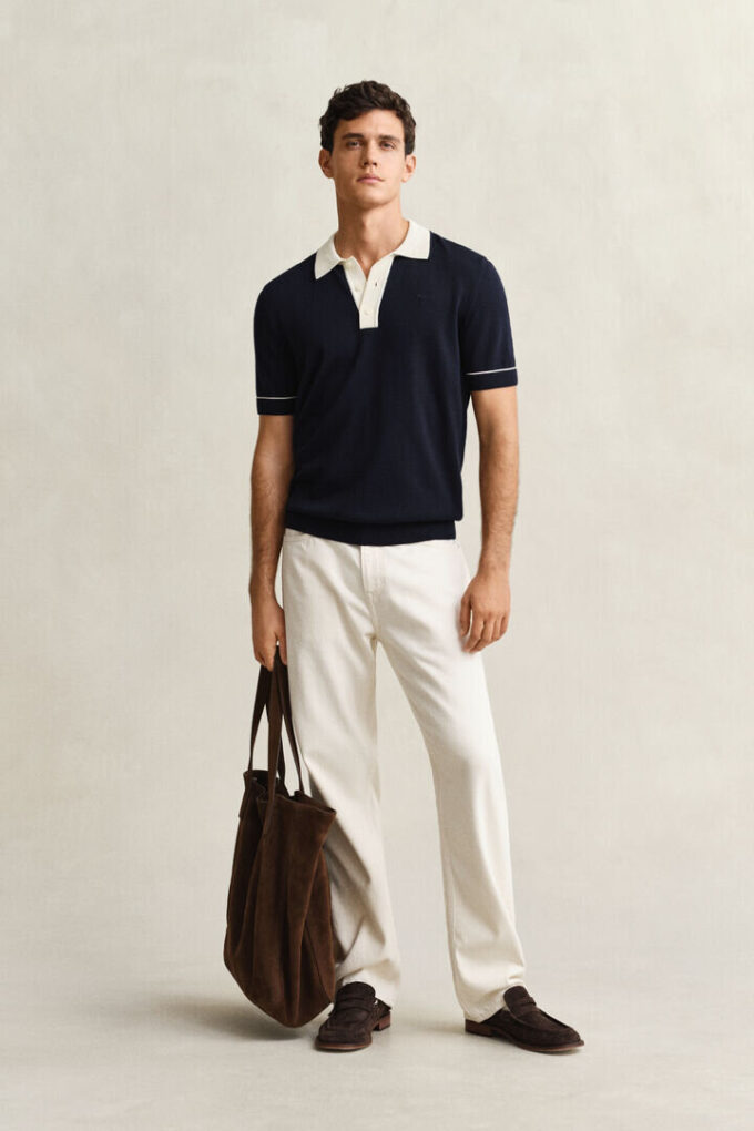 Cotton Modal Polo Sweater Cotton Modal Polo Sweater