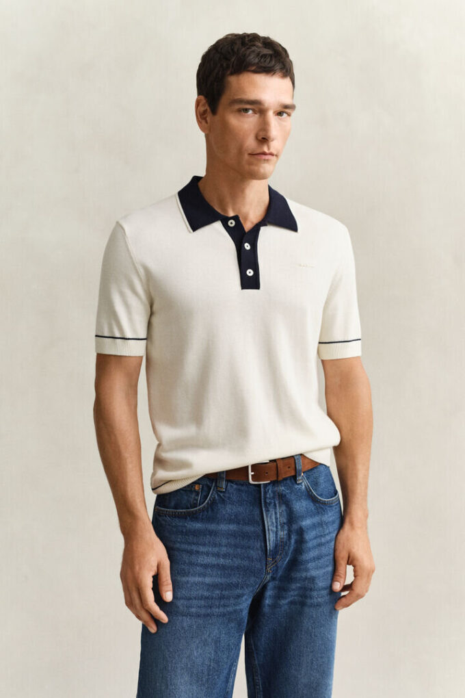 Cotton Modal Polo Sweater Cotton Modal Polo Sweater