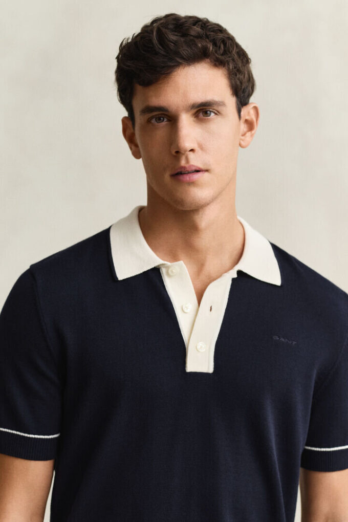 Cotton Modal Polo Sweater Cotton Modal Polo Sweater