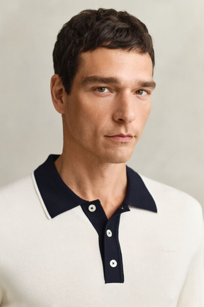 Cotton Modal Polo Sweater Cotton Modal Polo Sweater