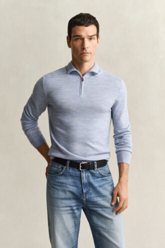 Extra Fine Merino Wool Half-Zip Sweater