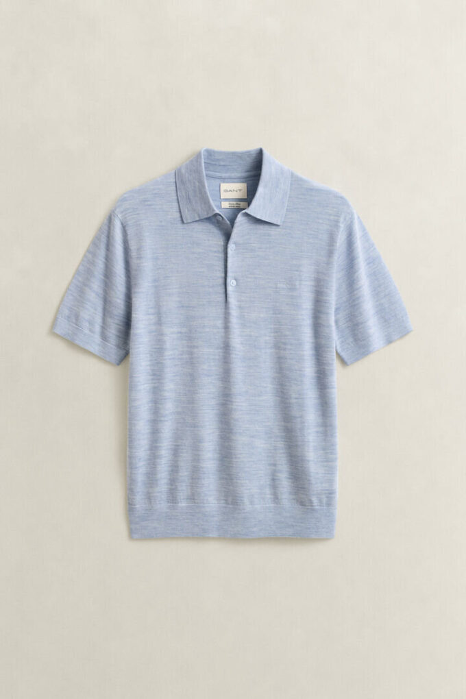 Extra Fine Merino Wool Short Sleeve Polo Sweater Extra Fine Merino Wool Short Sleeve Polo Sweater